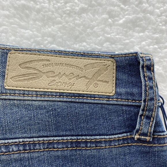 Seven 7 For All Mankind Girlfriend Jeans Women's 12 Blue Distressed Denim - Picture 11 of 16